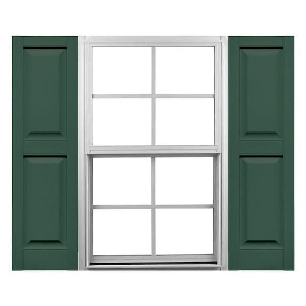 Ekena Millwork Mid-America Vinyl, Custom Two Equal Panels, Raised Panel Shutters, P21278028, PR P21278028 - main